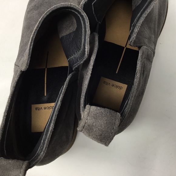 Dolce Vita Tessey Gray Suede Elastic Pull On Ankle Boots - Picture 9 of 10